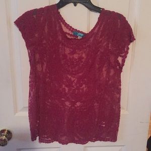 Dark pink lace top